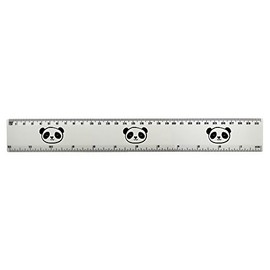 'Panda Head' 30cm (12 Inch) White Plastic Ruler (RL00026752)