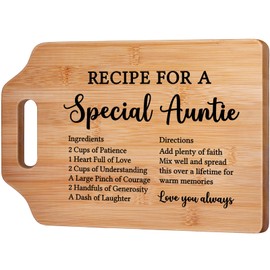Gleevara Auntie Christmas Gifts, Auntie Gifts, Best Auntie Birthday Gifts - Natural Bamboo Chopping Board, Auntie Mothers Day Gifts, Gifts for Auntie from Niece Nephew