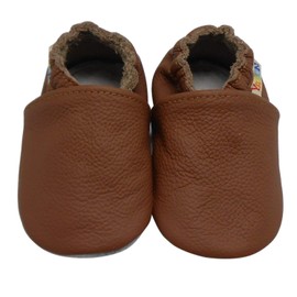 Yalion Baby Boys Girls Shoes Crawling Slipper Toddler Infant Soft Leather First Walking Moccs(Brown,24-36 Months)