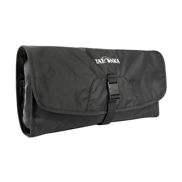 Tatonka Travelcare Toiletry Bag - Flat Hanging Wash Bag with Compartments and Mirror - Black - 32 x 17 x 4 cm