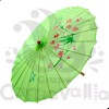 Grupo Carnavallia Sombrilla China Verde Madera Tela Bambú Boda Recuerdo