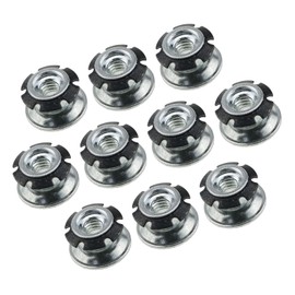 MEETOOT 10pcs Round Tubing Inserts Threaded Tube Inserts Plum Blossom Shrapnel Bottom Plug Nut