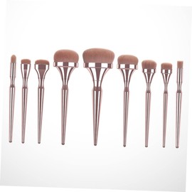 TOVINANNA 9pcs Electroplating Makeup Brush Nylon Bristles for Blush and Powder Application for Women Cosmetics for Daily and t
