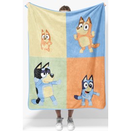 Bluey & Bingo Plush Throw Blanket - Measures 40 x 50 Throw Super Soft Lightweight Fleece Kids Bedding