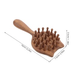 BIUDECO Wooden Wide Tooth Scalp Massager Comb Portable Cat Shape for Massage Scalp Care