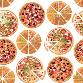 Urban Villa - Servilletas de tela con estampado de pizza (juego de 12) de gran tamaño, 20 x 20 pulgadas, 100% algodón, de alta calidad, suaves, duraderas, con esquinas ingletadas, reutilizables,