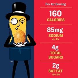 PLANTERS Honey Roasted Peanuts, Dry Roasted Peanuts, Party Snack, Plant-Based Protein, After School Snack, Sweet and Salty, Salted Nuts, Sea Salt & Honey, Snacks for Adults, Kosher, 16oz Jar