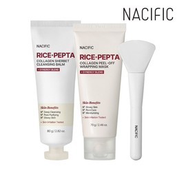 네시픽 라이스 펩타 콜라겐 샤베트 클렌징 밤 80g x1개+필 오프 랩핑 마스크 70g x1개 Nacific Rice Peptide Collagen Sherbet Cleansing Balm 80g x1 + Peel Off Wrapping Mask 70g x1