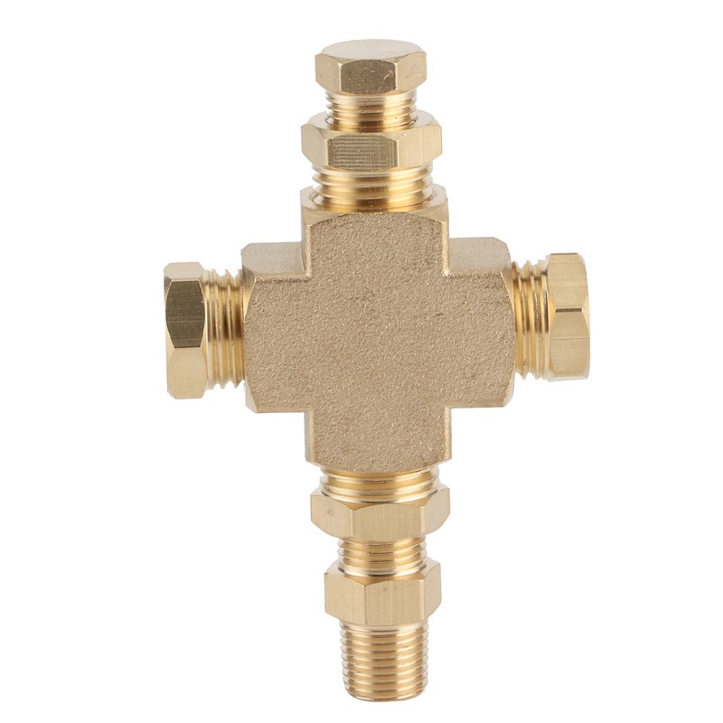 Sensor Adapter Distributor Oil Pressure Temperature Connector 1/8in‑27 NPT 1/4in‑18