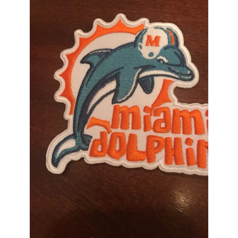 Unbranded MIAMI DOLPHINS Vintage Embroidered Iron On Patch RARE 4"