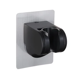 GwernKB Shower Head Holder Strong Adhesive No Drilling Wall Mount Adjustable Handheld Showerhead Bracket for RV Kids Bathroom Shower,Fix Firmly and Use Conveniently (Black, 1)