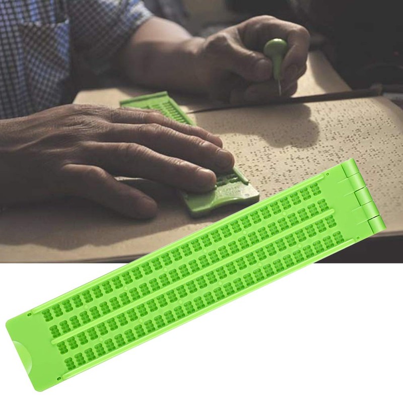 Braille Writing Slate and Stylus, 4 Lines 28 Cells