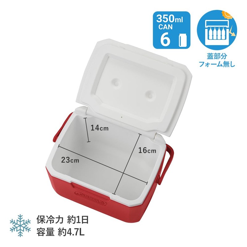 Coleman Take 6 Cooler Box, Red, Capacity: Approx. 1.2 gal