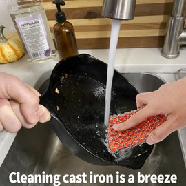[Dual-use] Cast Iron Scrubber Cleaner-Stainless Steel Chain Mail | Silicone Support Chainmail Scrubber-Detachable Cast Iron Pan Pot Skillet Griddle Cleaning Kit-Scrubbing Pad to Clean Dutch Oven, Wok