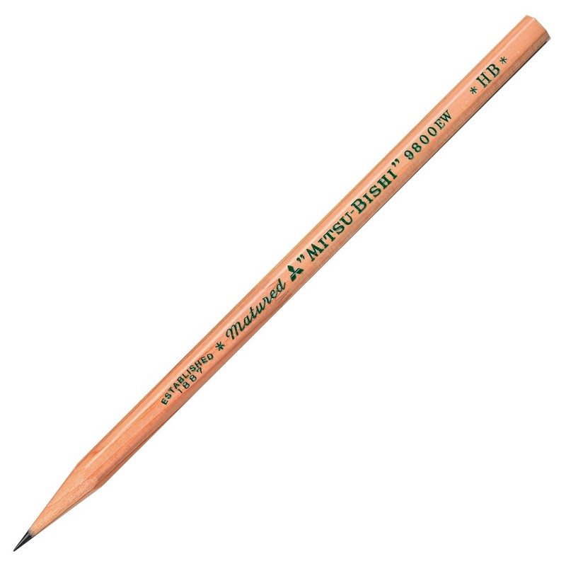 Mitsubishi Pencil K9800EWHB Recycled Pencils, 9800EW HB, 1 Dozen