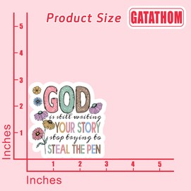 (3PCS) God is Still Writing Your Story Stop Trying to Steal The Pen Sticker Christian Religious Stickers Decals Decor Books,Laptops, Tumblers, Water Bottles, Waterproof Vinyl Decal 3" x 2.9"