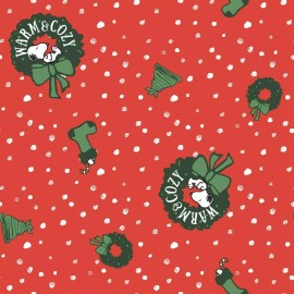 SNOOPY CHRISTMAS WREATH WITH DOTS - BTFQ - 18"X22"