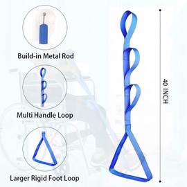 2 Pack 40 Inch Leg Lifter for After Hip & Knee Surgery, Perfect for Elderly, Post Hip/Knee Surgery, Multi-Loop Strap, Leg Lifters Getting Legs in and Out of Bed, Car, Couch, Wheelchair