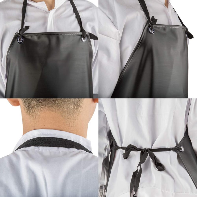 ETBOL Chemical Resistant Vinyl Apron - Black Plus Size Unisex