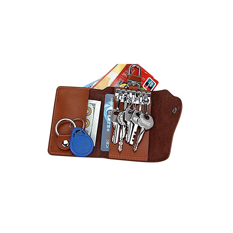 Aki Kumaya Slim Type Leather Folding Key Case for Cards,