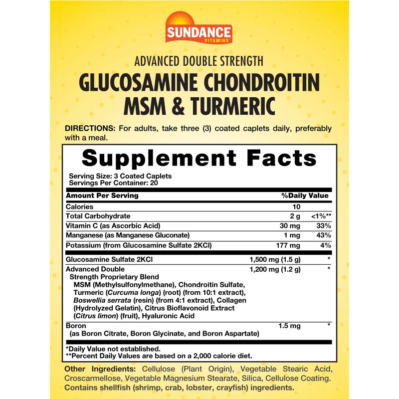 Sundance Glucosamine Chondroitin MSM and Turmeric | 60 Caplets |