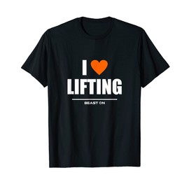 I Love Lifting Orange Gym Fitness Bodybuilding Gain Workout T-Shirt, black