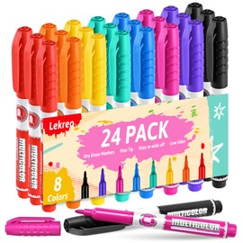 Dry Erase Markers, Fine Tip Whiteboard Marker, Low Odor Dry Marker, Fine Point Markers are pecfect for Whiteboard Mirrors Glass, Assorted Color Markers for School Office Home (24 Pack 8 Colors)