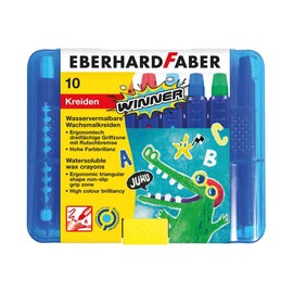 Eberhard Faber Plastic Watersoluble Wax Crayons (Box of 10)