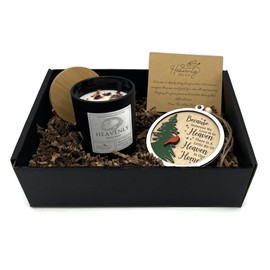 Hug in a Box Care Package for Death in Family, in Memory Candle Lavender, Cardinal Because Someone We Love is in Heaven Memorial Christmas Ornament, Condolence Gift Baskets Loss, Heavenly Hugs