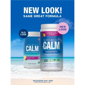 CALM Anti-Stress Drink Mix – Raspberry Lemon Flavor | Ionic Magnesium Citrate, 16oz (113 Servings)