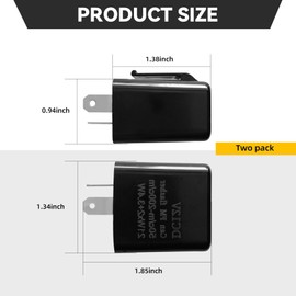 2PCS LED Flasher Relay,12V 2-Pin Adjustable LED Turn Signal Relay,Led Flasher Module for Automotive and Motorcycle Turn Signal Direct, Replacement Universal Hazard Warning Ultra Flashing Relay