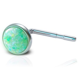 Jolliz Nose Studs Var | L Shape 22 Gauge Stud for Nose Ring | 925 Sterling Silver Wire thickness | Green Opal Rings for Women, Gift for Bridal Engagement Party | Handcrafted Jewelry for Girls