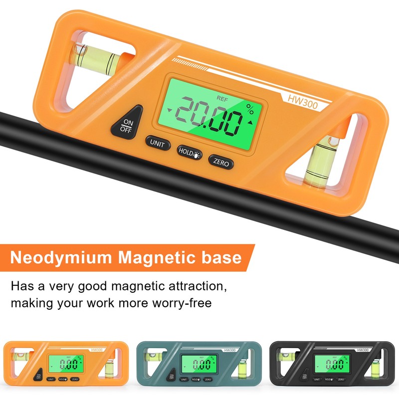 Digital Billet Torpedo Level Protractor ABS 90 Degree Orange