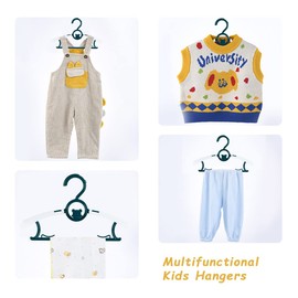 80 Pack Baby Hangers for Closet Kids Clothes Space Saving Non Slip Extendable Heavy Duty Clothing Hangers Bulk, Dark Green