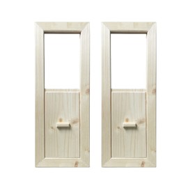 iDMRURvm 2 x Sauna Ventilation Slider Ventilation Flap Exhaust Air Slider Sauna Ventilation Panel Easy Installation with Slider Wood