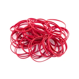 D.RECT - Rubber Bands | 100 g Bag | 50 mm Diameter Wide 3 mm Rubber Ring Bands for Household, Work, Office Reusable Durable Durable Stable Red