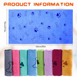 KisSealed 8Pcs Dog Towels for Drying 55 x 28 Inch Pet Bath Towels Bulk