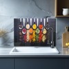 DAIFURONGE Tempered Glass Backsplash For Kitchen Behind Stove,Spoon Spice Stove