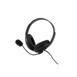 CoolBox CoolChat 3.5 Headphones for Online Chat with Microphone Volume Control on Cable Lightweight Adjustable Headband Cable 2M 3.5mm Jack for PC Tablet Laptop Black