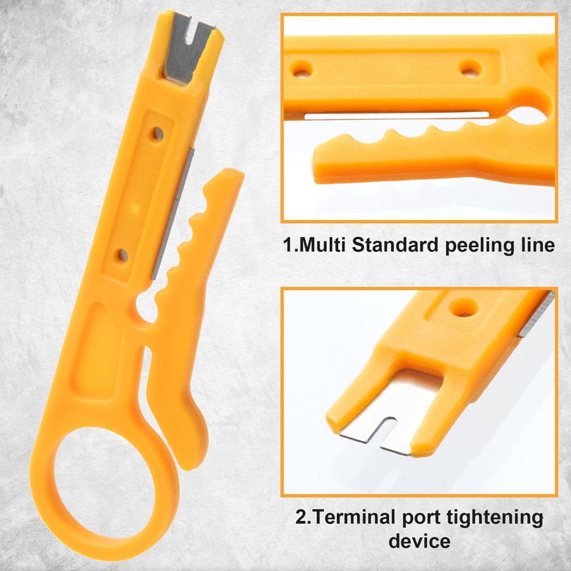 Pndeyo 10pcs Mini Wire Stripper with Secure Finger Loop, Small
