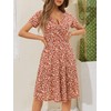 MSBASIC Spring Dresses for Women 2025 Wrap V Neck Short