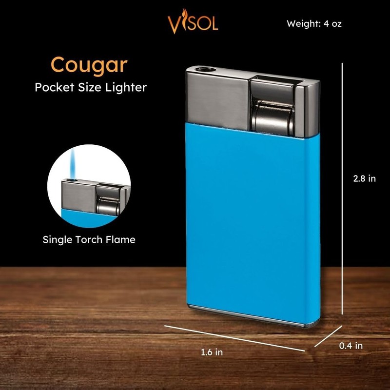 Visol Cougar Single Flame Butane Torch Refillable Gas Lighter (Shipped