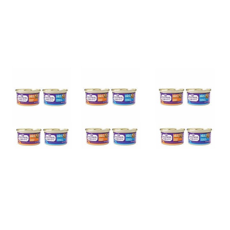 Wellness Good Kitty Wet Cat Food Pate Variety Pack, 3