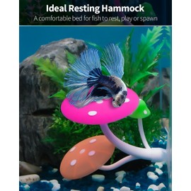 Uniclife Betta Hamaca para Hongos, Suave, Cama De Descanso para Acuarios, Almohadilla De Reproducción De Peces con Ventosa, Adorno De Silicona, Decoración Colorida Y Real para Paisajes De PE