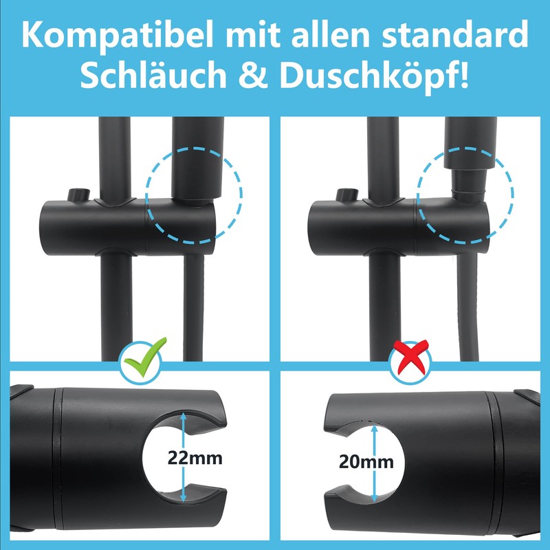 Görbach Shower Set, Stainless Steel Shower Rail 70 cm with