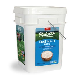 Ralston Family Farms Artisinal Basmati White Rice, 25 lb Bucket, American Grown, Non-GMO, Naturally Gluten Free