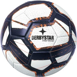 Derbystar Unisex - Adult Street Soccer Football Balls, White, Blue, Orange, 5