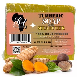 RA Cosmetics - Natural Handmade Turmeric With Shea Butter Bar Soap - 5oz