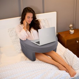 Reading Pillow for Gaming, Arm Rest Lap Desk Pillow Memory Foam Reading Pillow with Side Pocket for Adult Sitting up in Bed Working Crocheting