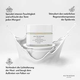 Nutridome Face Cream Day Cream Moisturising Cream for Face Anti-Wrinkle Cream with Macacamia and Argan Oil Goat Milk Aloe Extract Moisturising Cream Anti-Ageing 50 ml